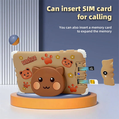 Android 15 Tablet for Kids 7 inch Quad-Core, 128GB ROM 4GB RAM TF Card Expandable,SIM Card, Parental Control, Dual Camera, WiFi