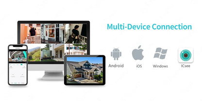 ICsee Security Camera 8MP 5MP WIFI Outdoor 4X Zoom Auto Tracking Security Protection Monitor Smart Home CCTV Video Surveillance