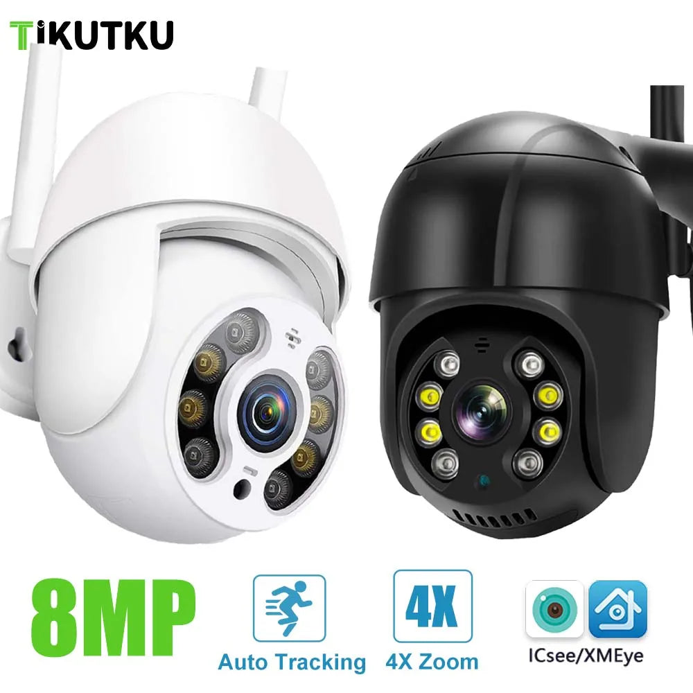 ICsee Security Camera 8MP 5MP WIFI Outdoor 4X Zoom Auto Tracking Security Protection Monitor Smart Home CCTV Video Surveillance