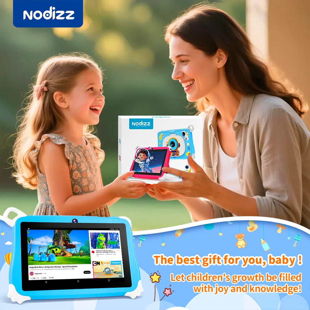 7 Inch New Kids Tablet PC 5G WiFi Quad Core 4GB RAM 128GB ROM Android 15 for Children Gifts 3200mAh Educational Learning Tablets