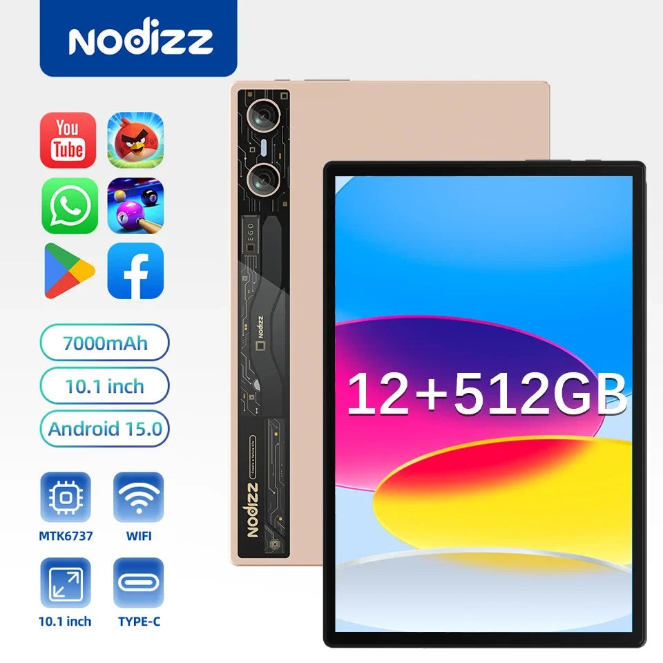Tablet Computer 10.1 inches Android 15 (RAM12GB+ROM512GB) HD Dual Card Tablet Computer Learning Office Entertainment For Xiaomi