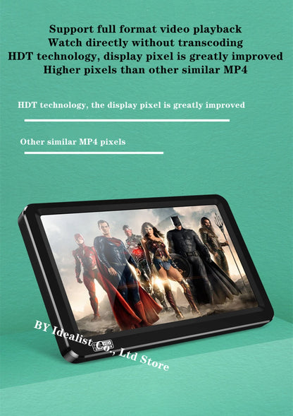 7.1 inch Bluetooth Mp4 Player 64gb Touch Screen Hifi Music Usb Type-c Mp4 Video Player Support TF Card Speaker 6500mAh Battery