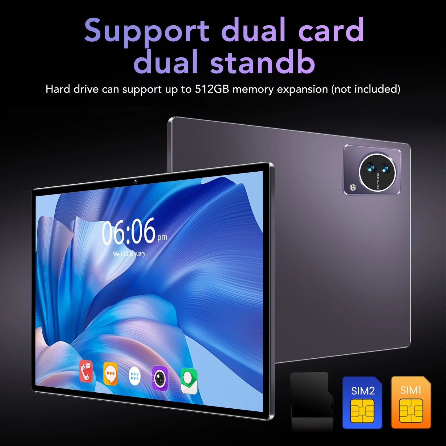 10.1 Inch Tablet 8GB  128GB ROM Octa  7000mAh Dual Camera 5G WiFi  Tablet for Home School Business Tablet HD Tablet