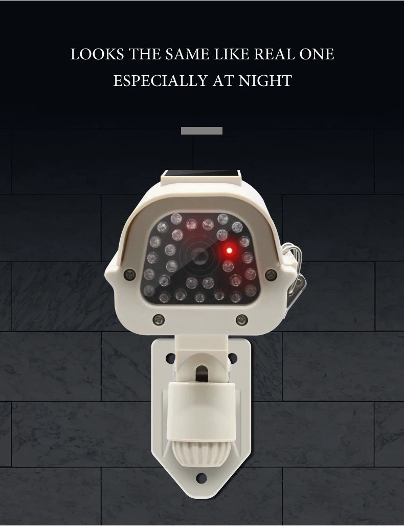 Solar Powered Waterproof Fake Camera Dummy CCD Security Camera Red Flashing Leds Home Office Surveillance System Scare Theft