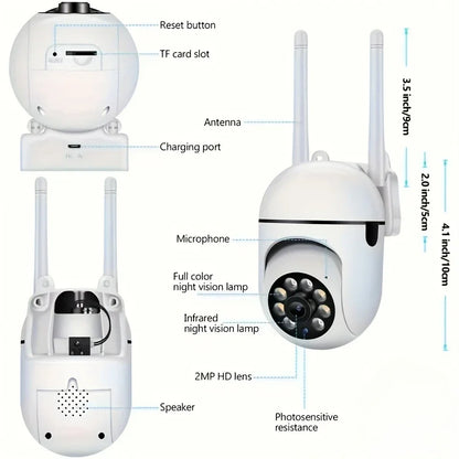 WIFI surveillance camera, 355 degree intercom home security camera, 2.4G home security system, home monitoring security system