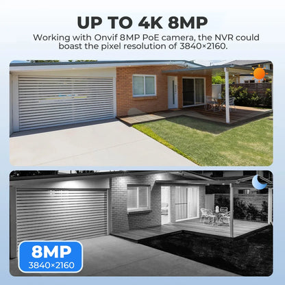 8CH 4K POE NVR With 12" LCD Monitor H.265 Onvif CCTV PoE Network Video Recorder Power Over Ethernet Xmeye 8MP NVR for IP Cameras