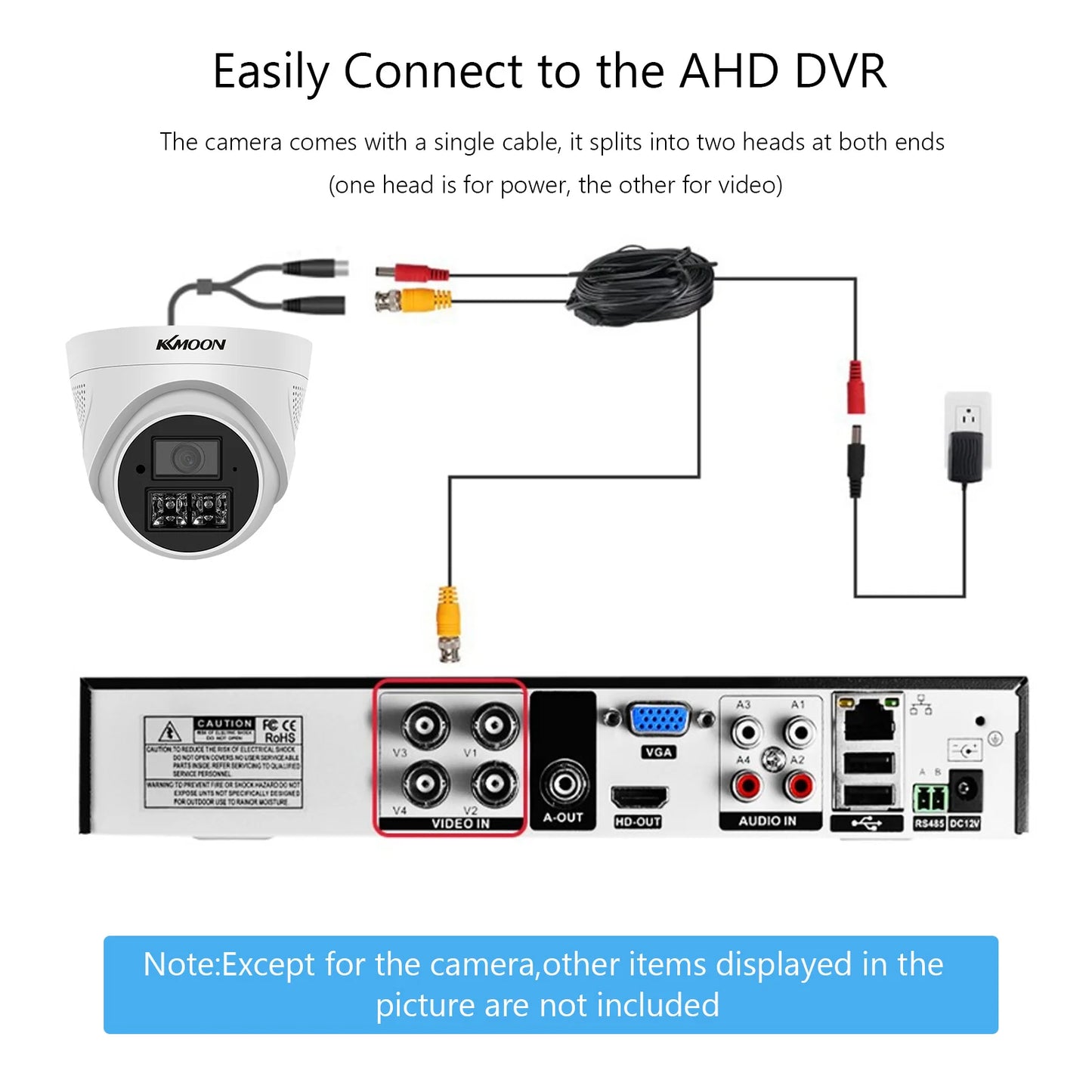 720P Analog Security Camera Surveillance CCTV Camera Outdoor Weatherproof,Infrared Night Vision,Motion Detection for Analog DVR