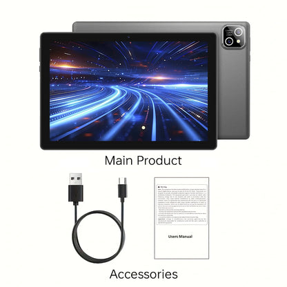 I-Atar 2025 New 10.1inch Tablet, Android 12.0 System, 4Gb Ram+64Gbrom, Quad-Core Processor, 1280*1920 Ips High-Definition Display, Dual Camera Tablet, Support 2.4g Wifi, Built-In 6000Mah Battery, Ideal Holiday Party Gift, Stu