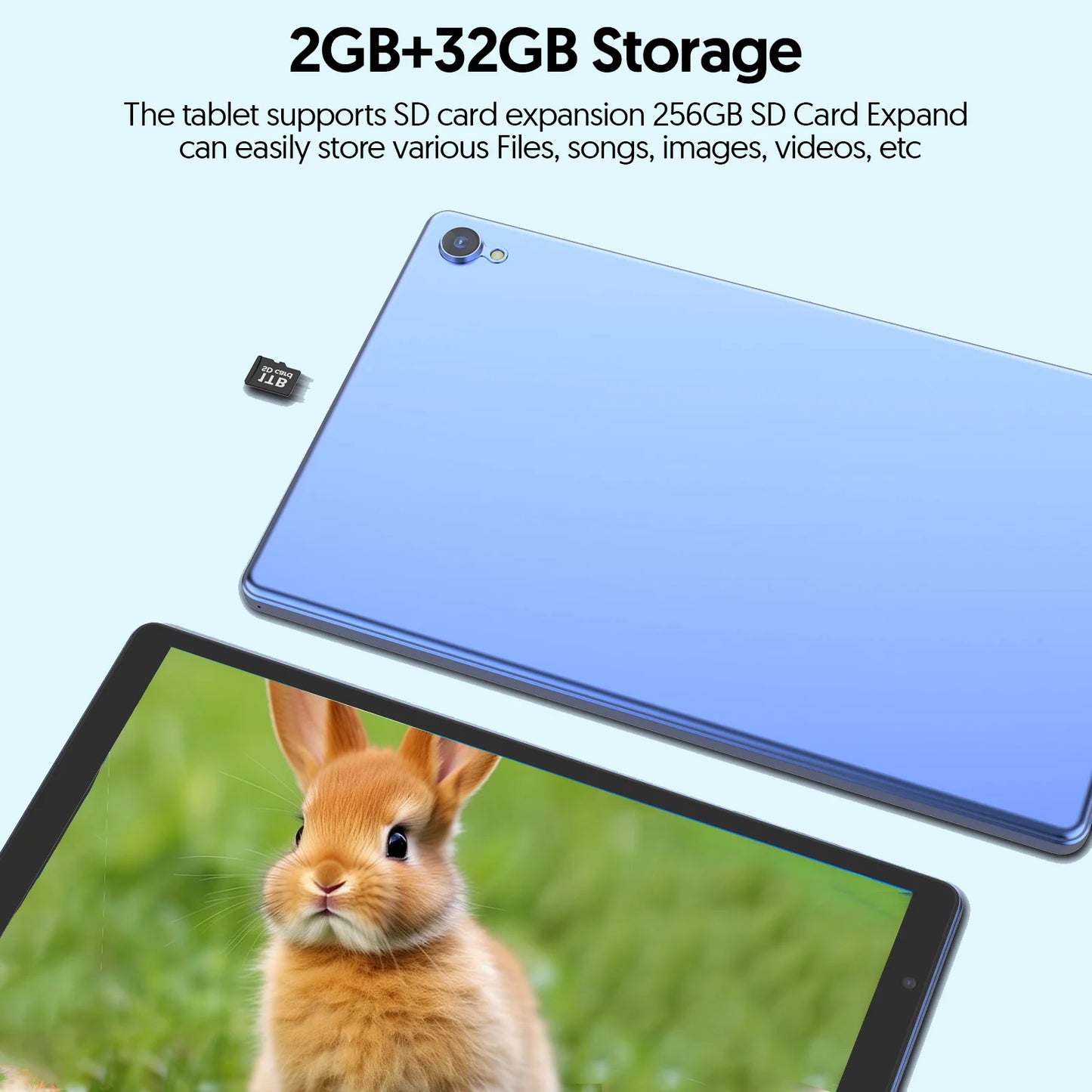 10-inch Android 12 tablet, quad-core processor, 4(2+2) GB RAM, 32GB ROM, Bluetooth, WiFi, dual cameras