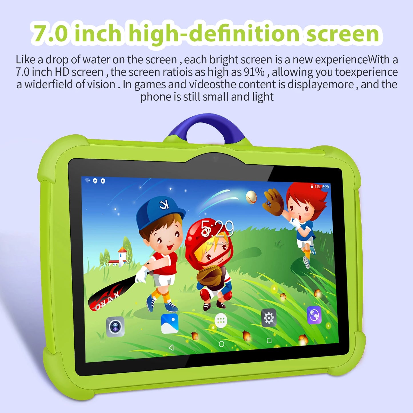2025 New 5G WiFi 7 Inch Tablet For Children Learning Education Kids' tablets Quad Core 4GB RAM 64GB ROM Dual Cameras Android 13