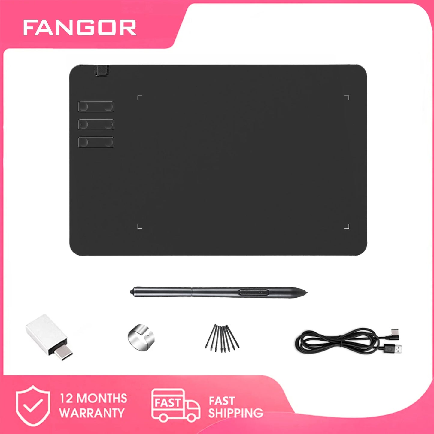 2025 Graphics Drawing Tablet Ultra-thin Art Creation Sketch Digital Tablet with Battery-free Stylus 8192 Levels Pressure