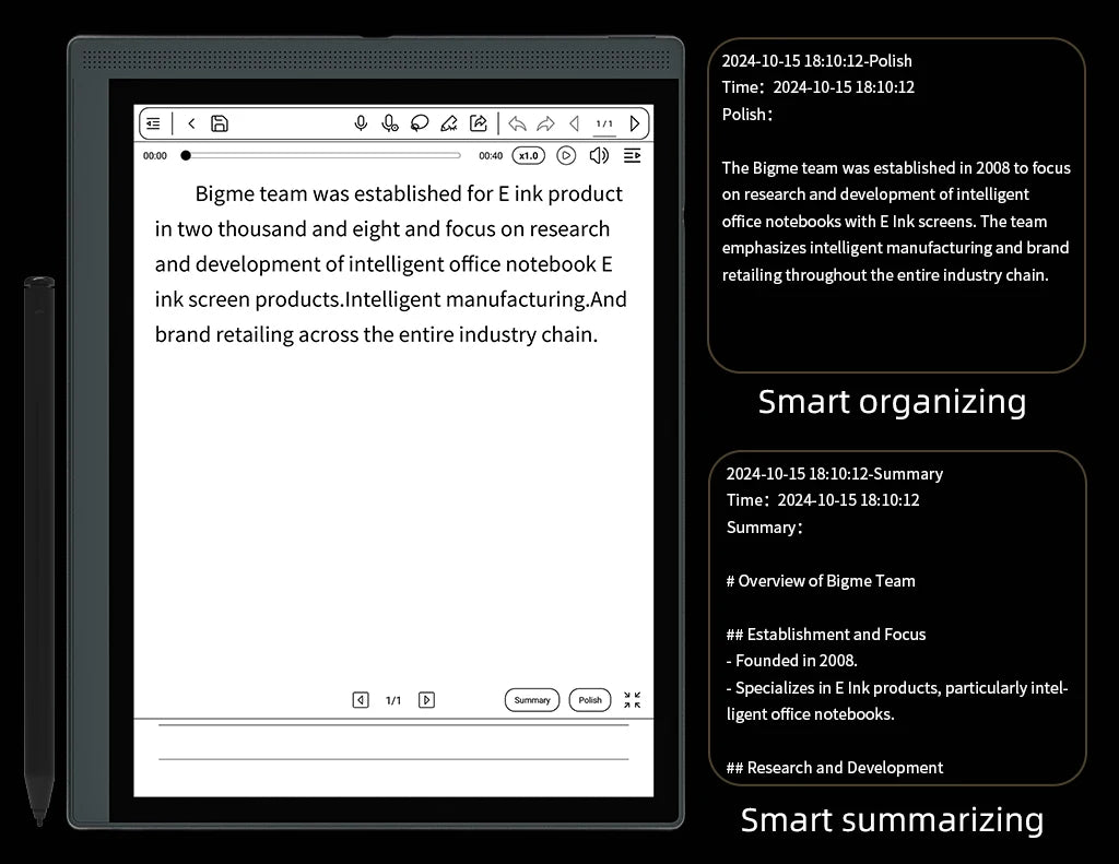 BIGME B1051C ereader, 10.3 inch Color E-ink Ebook Reader, 6+128GB Android 14 Tablet Electronic book reader, B1051C Pro 8+256GB
