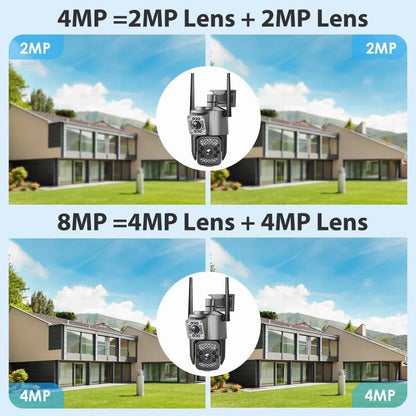 Surveillance Wifi Camera 8MP Smart Home 4G IP Cameras Dual Lens Panorama PTZ Motion Detection Security Outdoor Waterproof Camera