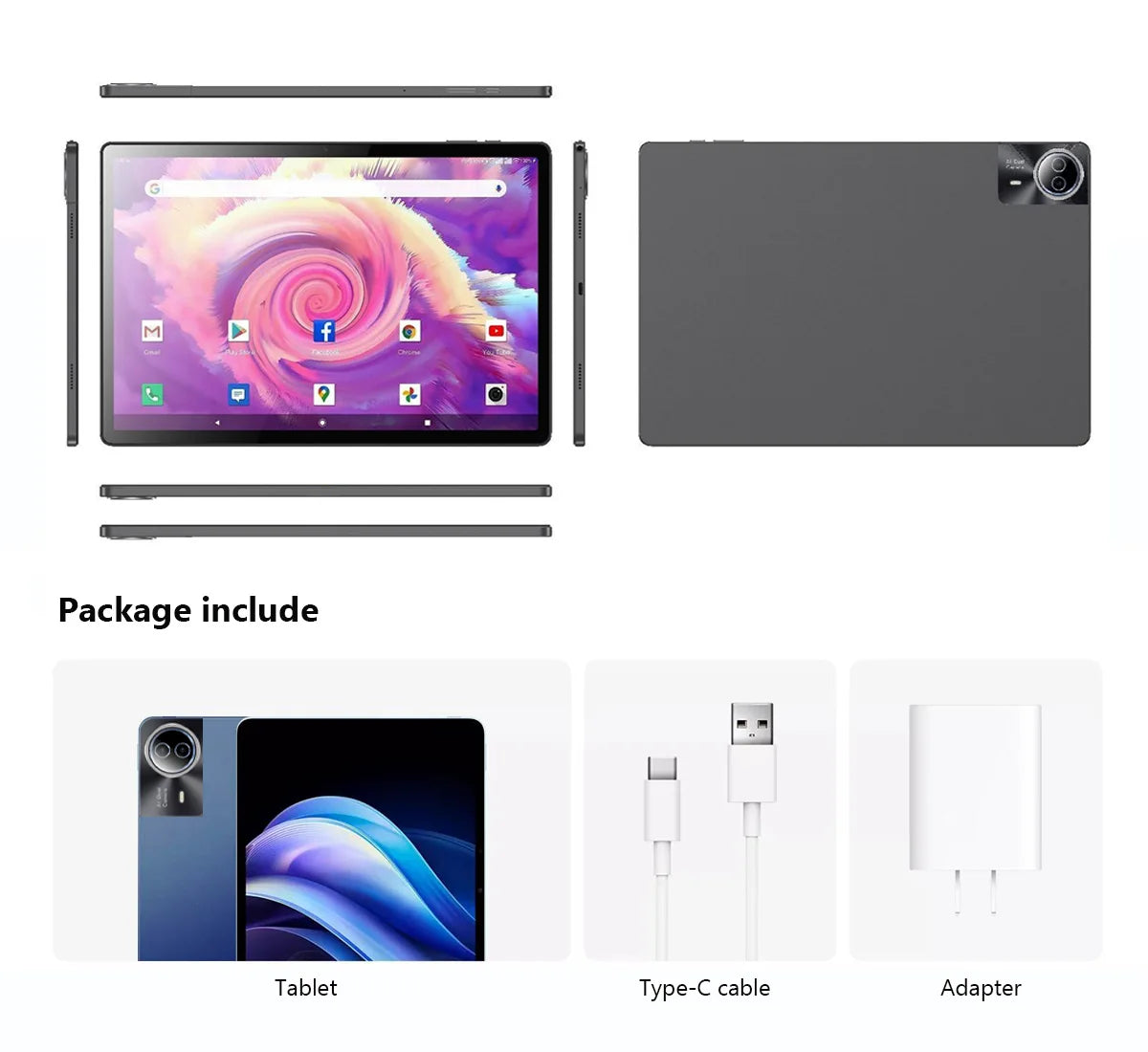 2025 Global Version Super Large Screen 14 inch Tablet Pc Android 14 4G Phone Call 16GB+512GB Tablets 14" GPS 5G WiFi FM 12000mAh