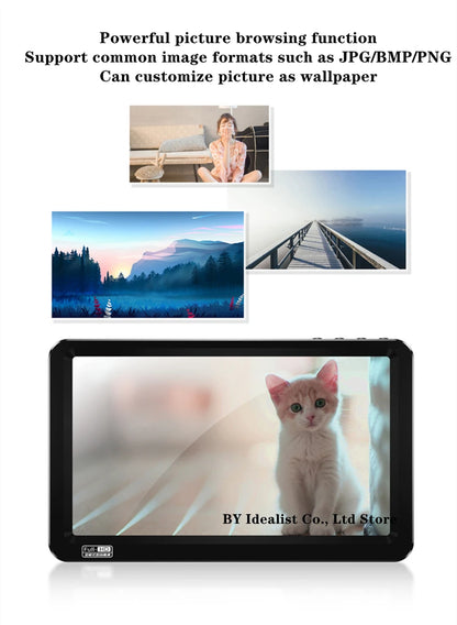7.1 inch Bluetooth Mp4 Player 64gb Touch Screen Hifi Music Usb Type-c Mp4 Video Player Support TF Card Speaker 6500mAh Battery