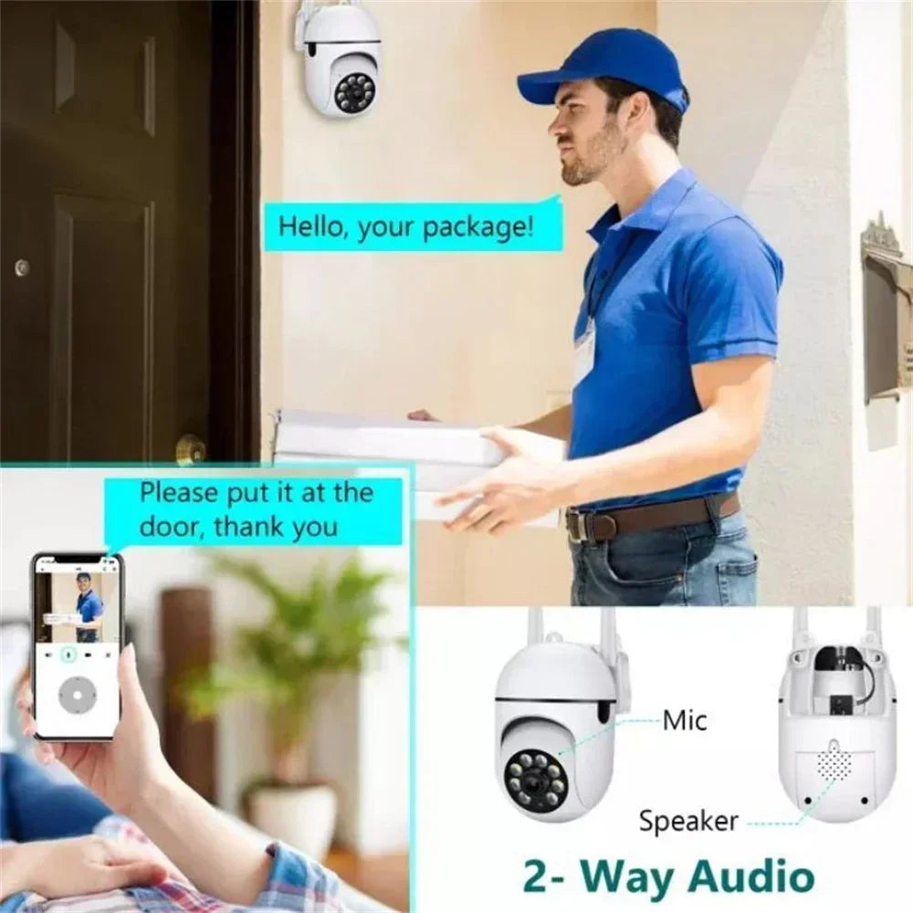 Wifi Surveillance Camera 8MP Wireless Security PTZ IP Camera HD Color Night Vision AI Human Tracking CCTV Camera 4X Digital Zoom