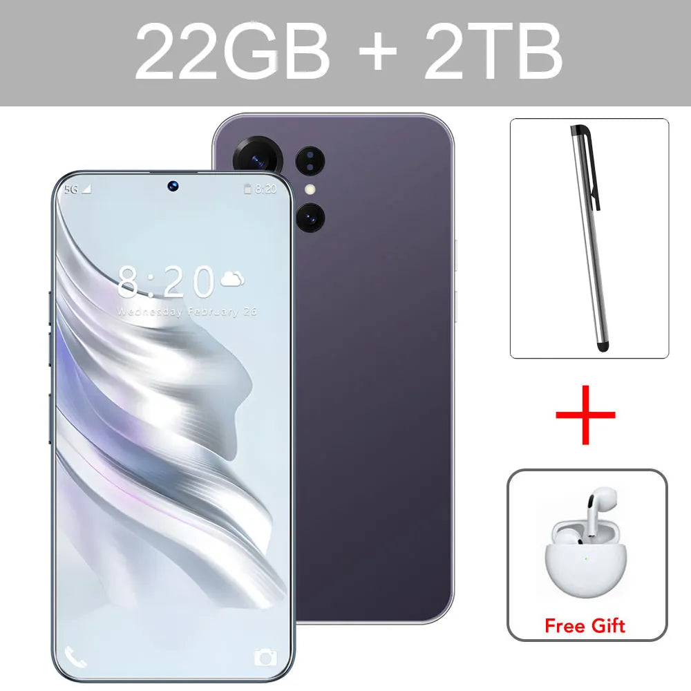 2026 NEW S26 Ultra Original 7.3HD Cheap Intelligent 5G Dual Card Dual Standby Android 14 System Global Version 7800mAh Battery