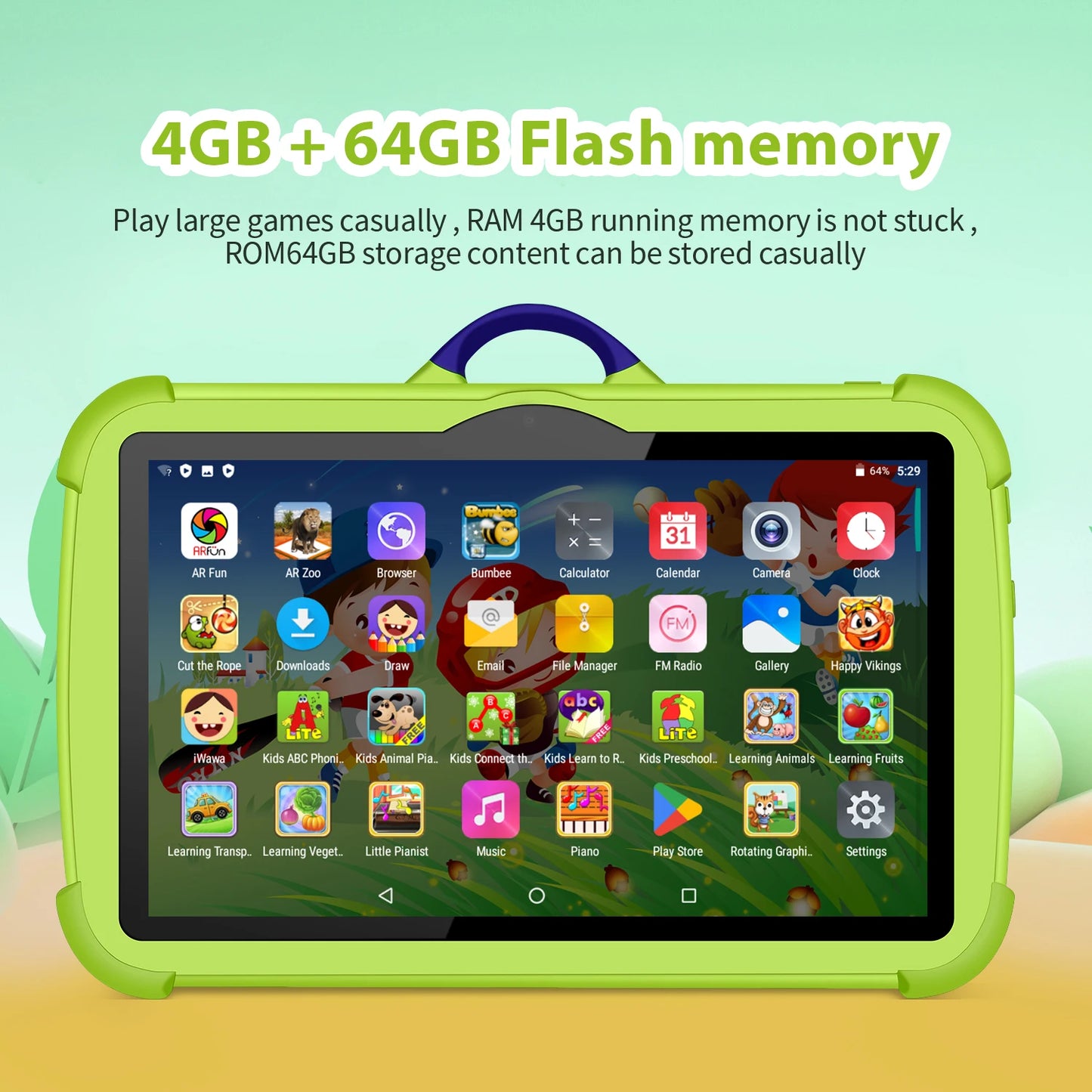 2025 New 5G WiFi 7 Inch Tablet For Children Learning Education Kids' tablets Quad Core 4GB RAM 64GB ROM Dual Cameras Android 13