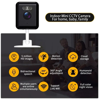 Wifi Wireless Security CCTV Camera 5MP Indoor Mini video Surveillance Camera Motion Detection Smart Life Baby Monitor Tuya Smart