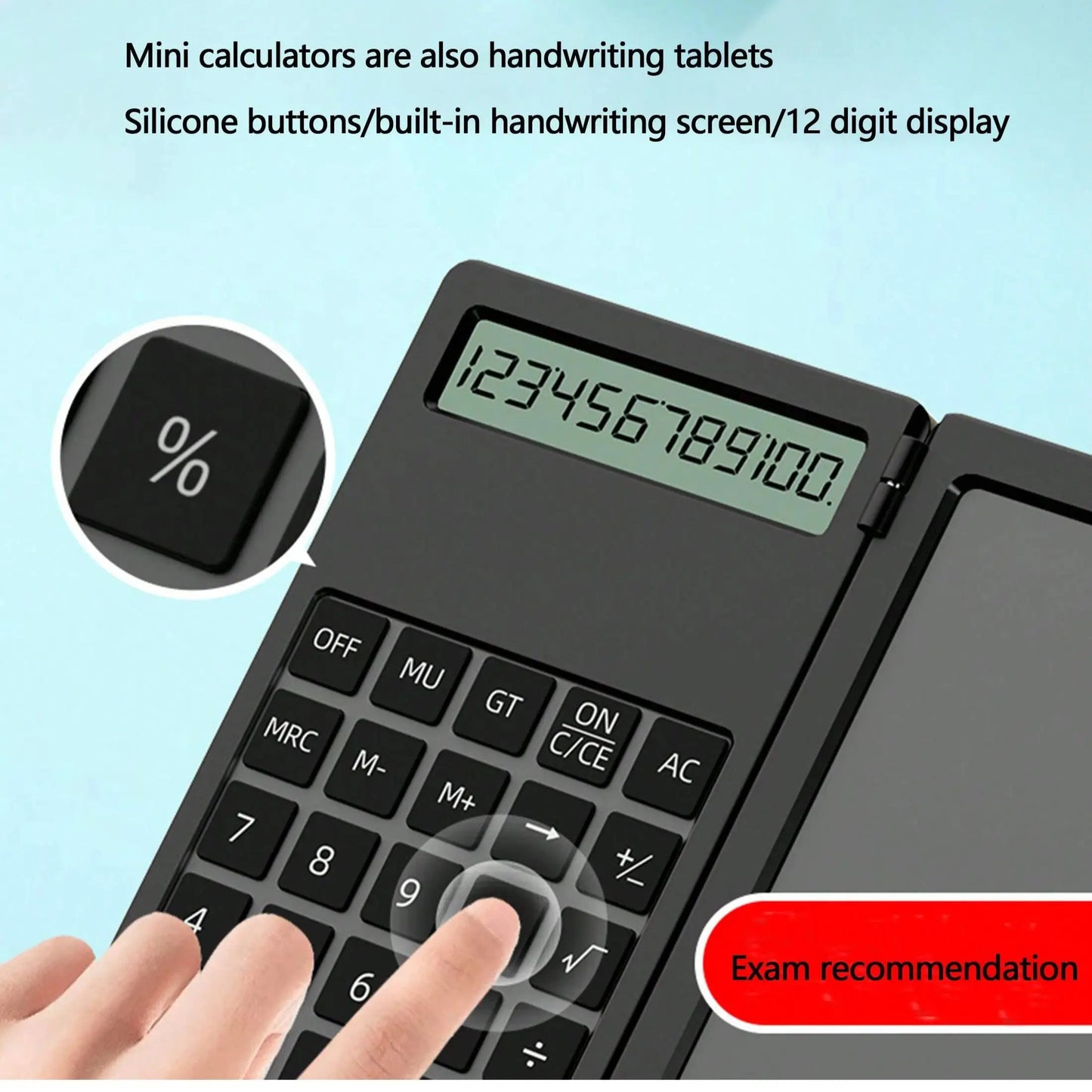 Advanced tablet calculator with LCD touch screen and stylus-as office tools or school supplies, stylish appearance,