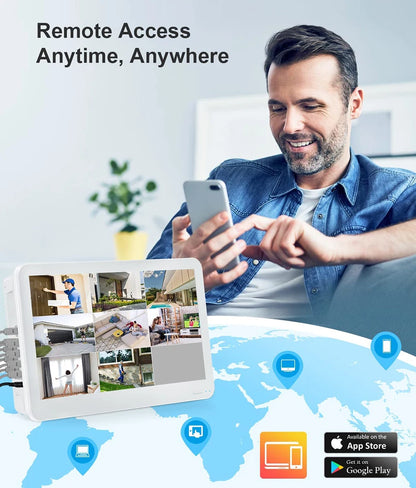 8CH 4K POE NVR With 12" LCD Monitor H.265 Onvif CCTV PoE Network Video Recorder Power Over Ethernet Xmeye 8MP NVR for IP Cameras