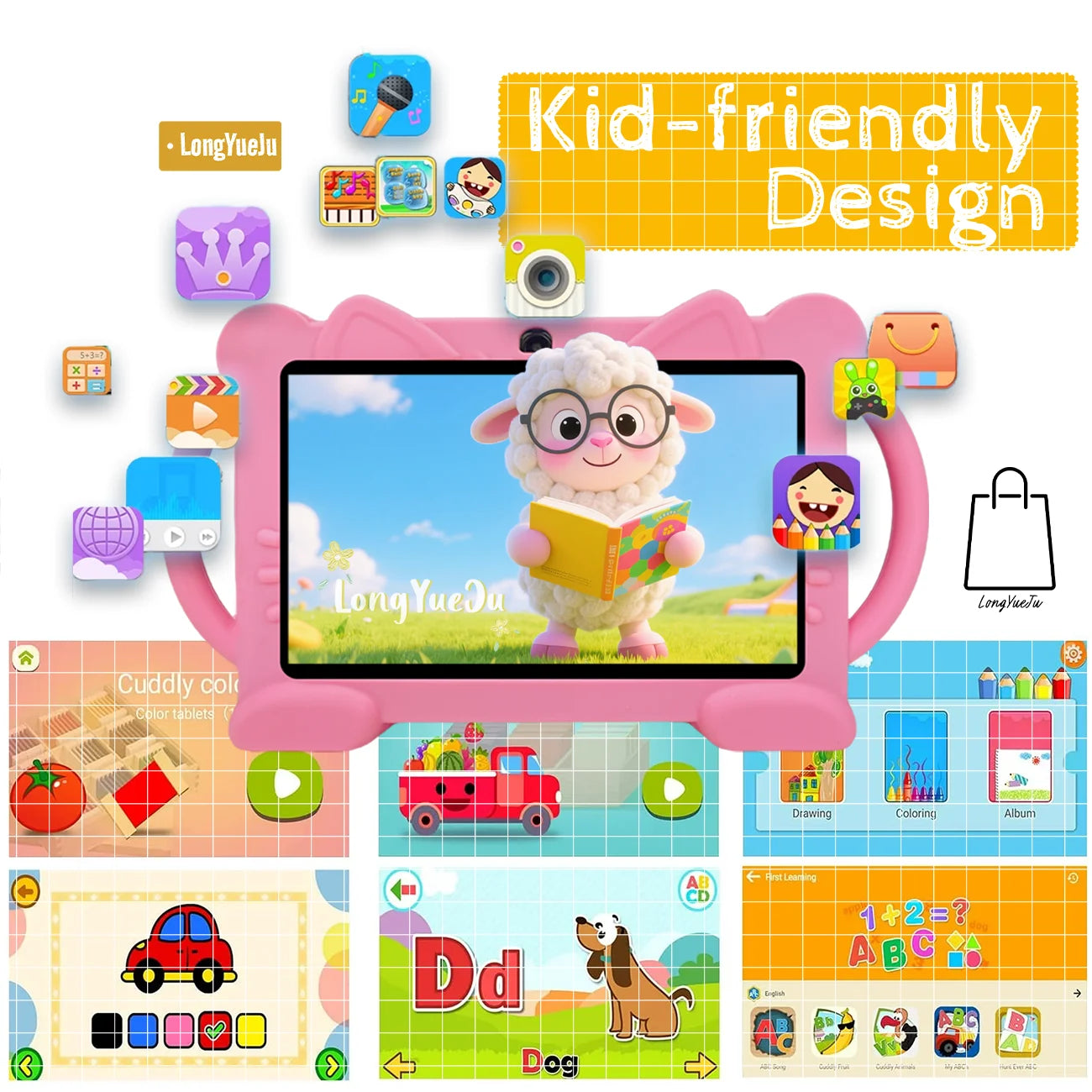 Latest generation 7-inch Android tablet, educational and entertainment all-in-one machine, equipped with IWAWA, parental control