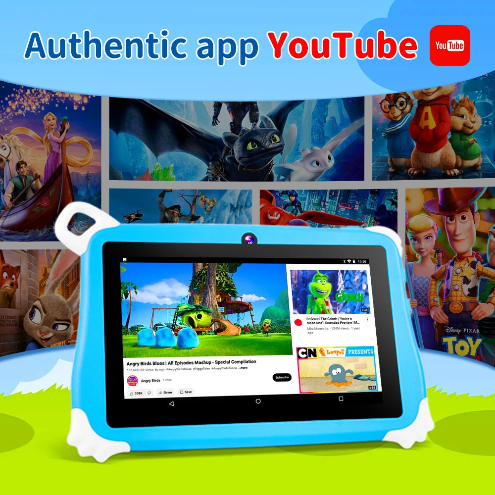 7 Inch New Kids Tablet PC 5G WiFi Quad Core 4GB RAM 128GB ROM Android 15 for Children Gifts 3200mAh Educational Learning Tablets