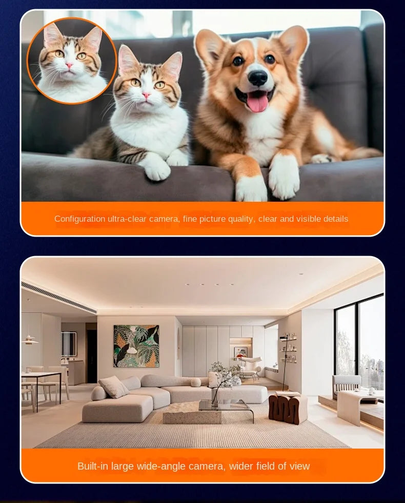 Pet Surveillance Camera | 360° Robot Camera,Baby Pet Camera, Bidirectional Dialogue,Motion Detection,Dog/Cat/Baby/Elderly