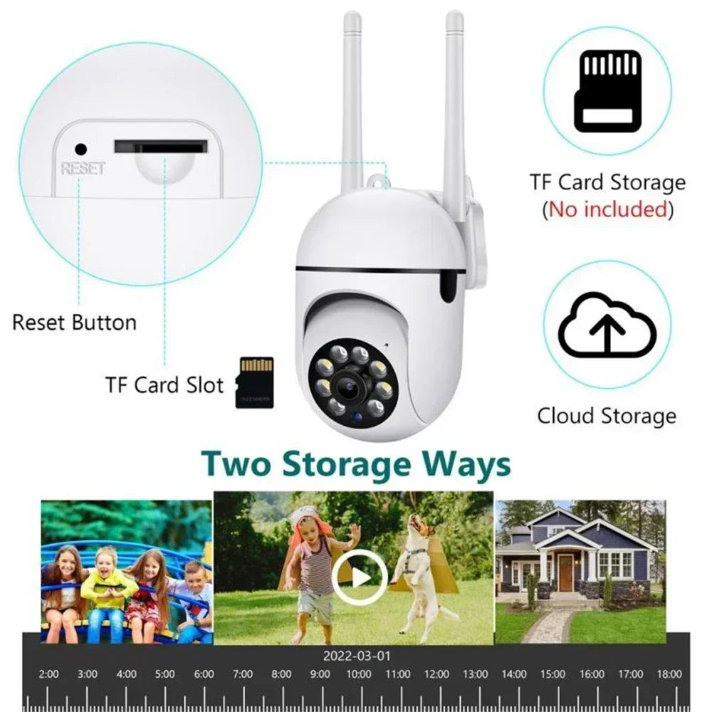 Wifi Surveillance Camera 8MP Wireless Security PTZ IP Camera HD Color Night Vision AI Human Tracking CCTV Camera 4X Digital Zoom