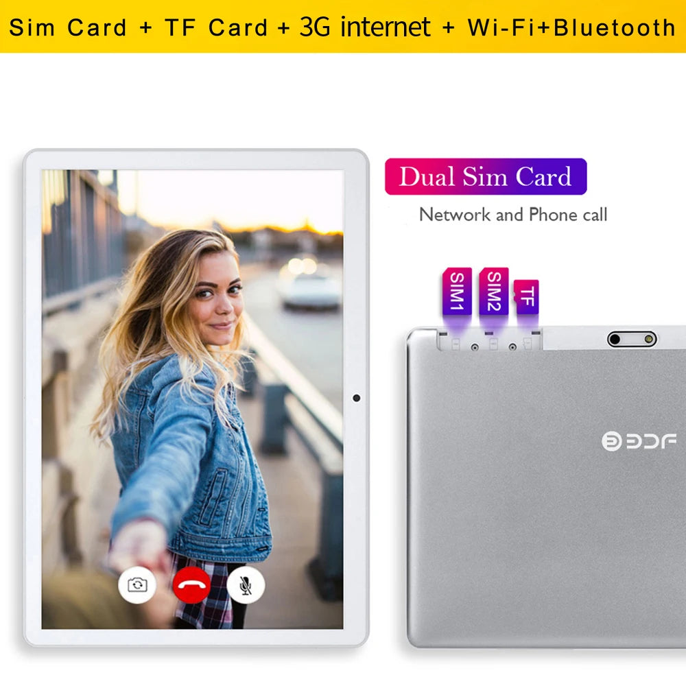 TABLET 10.1 Inch Tablet Android 11 Tablet 6GB RAM 128GB ROM 3G 4G Mobile Phone Call Octa Core 8 CPU AI Speed-up 5000mAh Battery