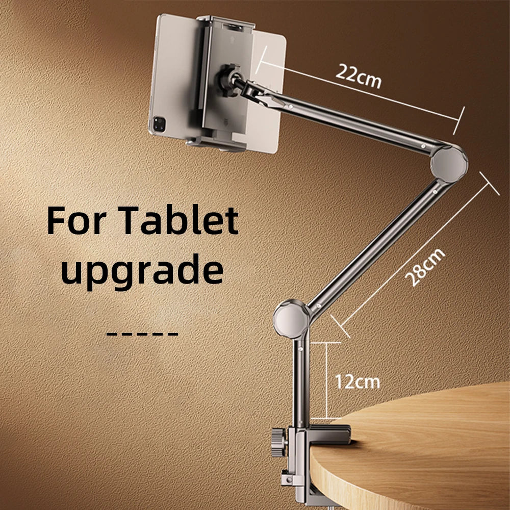 Tablet Holder iPad Desk Stand with 360° Adjustable Foldable Metal Arm Tablet Bracket for Phone Tablet or Other 4~13In Devices