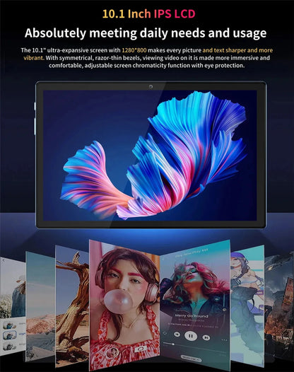 2024 Top selling 10.1-inch Tablet with 4GB RAM 64GB ROM, Android 11 System Tablet Song Player Global Version Tablet 5000 mAh