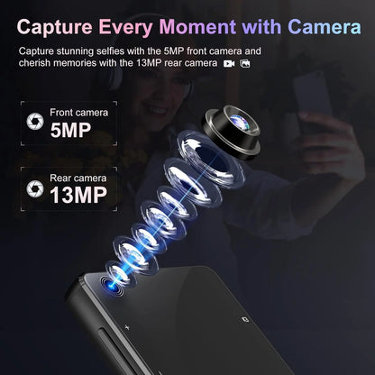 80GB (16+64GB) MP3 player with Bluetooth 5.0 and WiFi, Spotify, Android 13 OS, camera and speakers