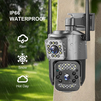 Surveillance Wifi Camera 8MP Smart Home 4G IP Cameras Dual Lens Panorama PTZ Motion Detection Security Outdoor Waterproof Camera