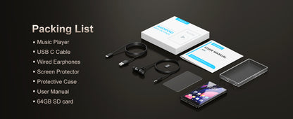 96GB (64GB+32GB) Android 13 OS MP3 & MP4 Players with Bluetooth and WiFi,  5" Touchscreen and Speaker, 4GB RAM & 32GB ROM