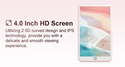 80GB (16GB+64GB) MP3 Player Android 9.0 with Bluetooth and WiFi, 4.0-inch with speakers, FM radio, eBooks, capacity up to 512GB